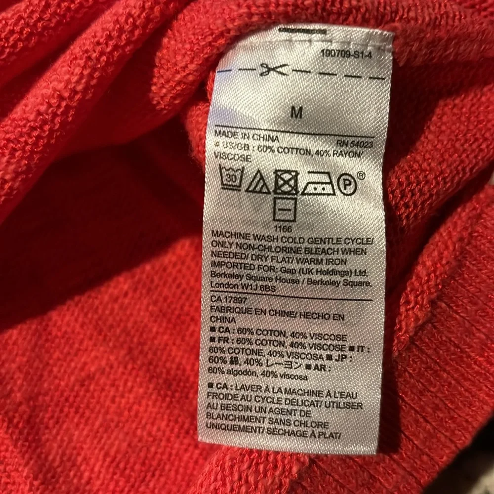 Gap lightweight knitting sweater cotton Sz M heather orange - Picture 12 of 13